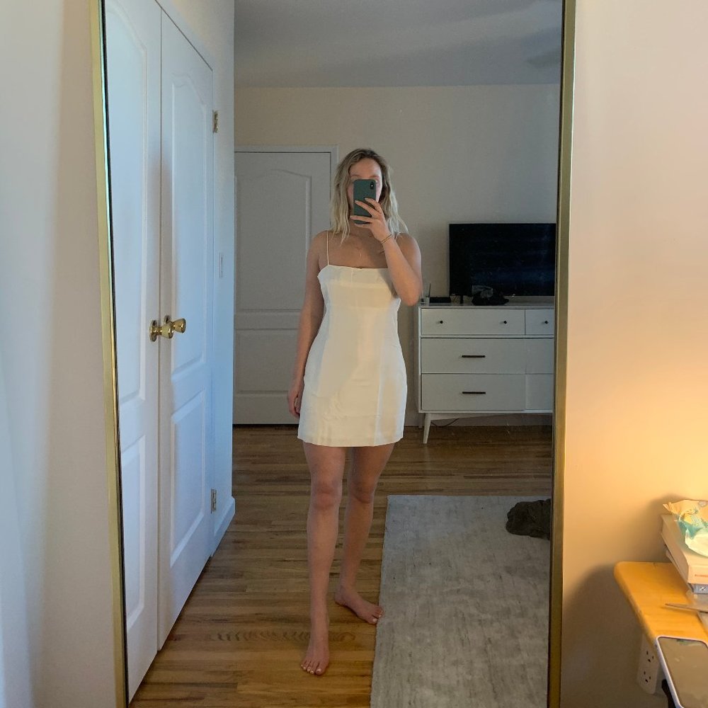 Realisation Par: Christy Silk White Mini Dress